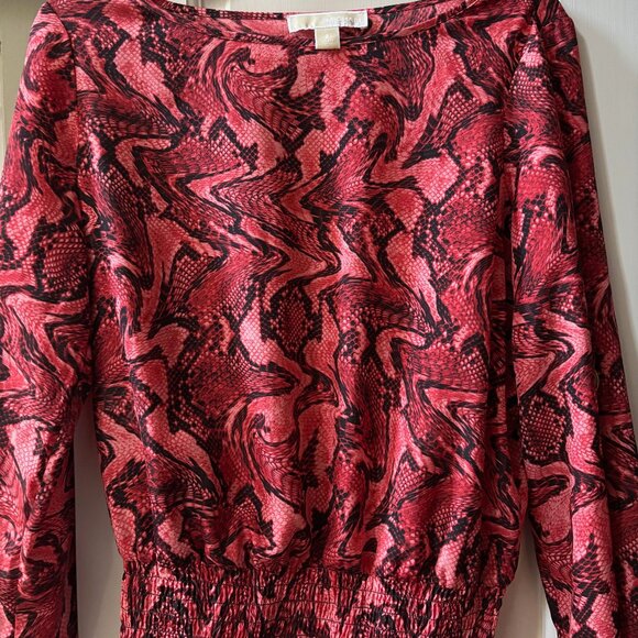Michael Kors - Red Orange Leopard Top - Size Small - Picture 1 of 3